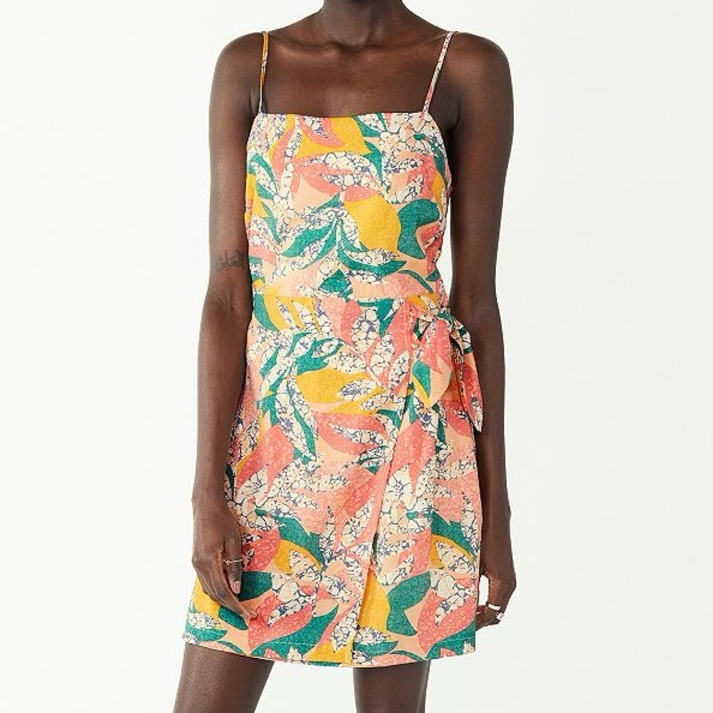 Nine West Side-Tie Faux Wrap Mini Dress